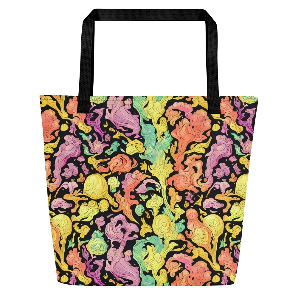 Chromatic Bloom on Large Tote Bag W/ Pocket — Front