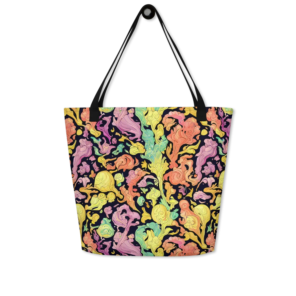 Chromatic Bloom on Large Tote Bag W/ Pocket — Front