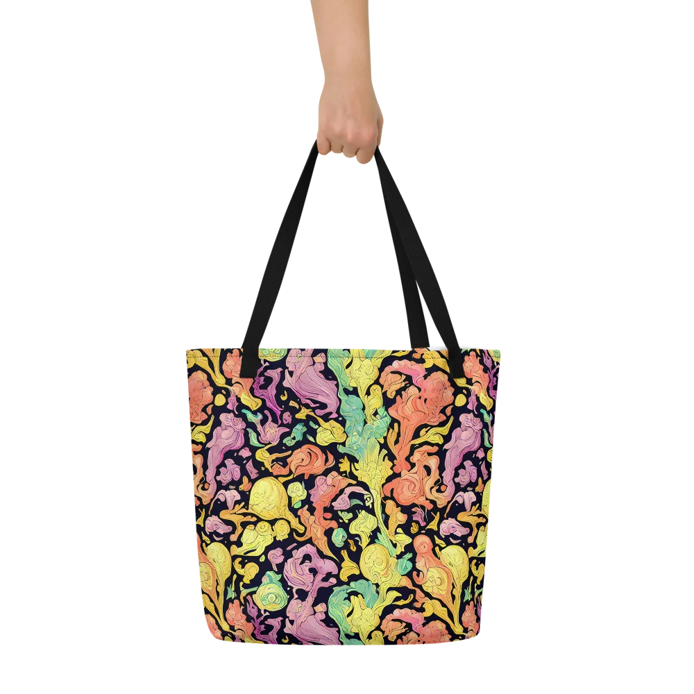 Chromatic Bloom on Large Tote Bag W/ Pocket — Front