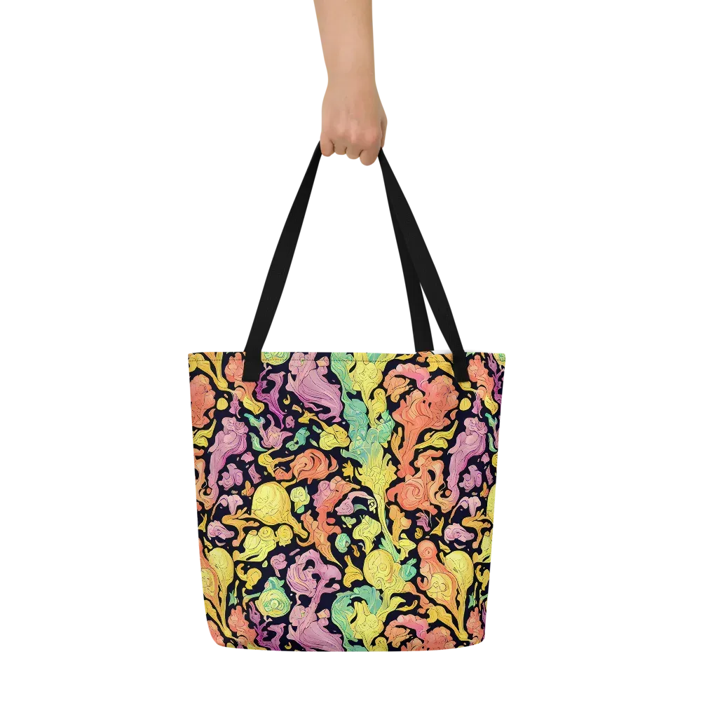 Chromatic Bloom on Large Tote Bag W/ Pocket — Front