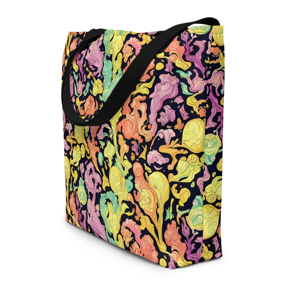Chromatic Bloom on Large Tote Bag W/ Pocket — Front