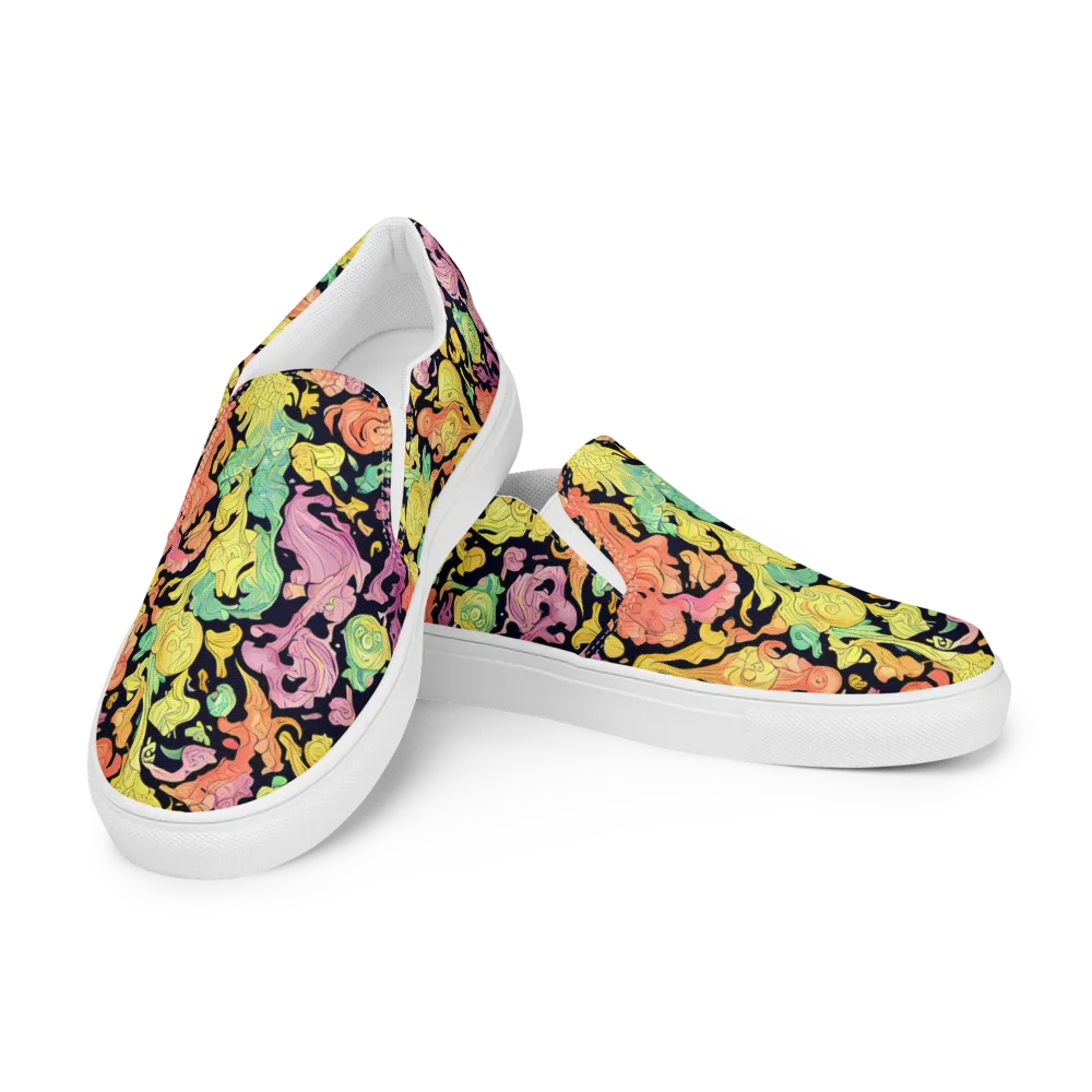 Chromatic Bloom on Women's Slip-On Canvas Shoes — Left Front