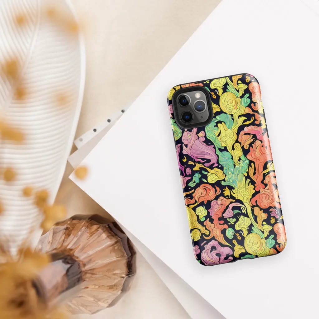 Chromatic Bloom on Tough Case for iPhone® — Front