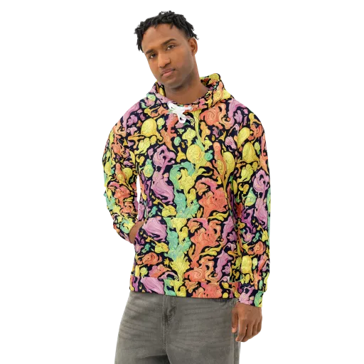 Chromatic Bloom on a Cotton Hoodie