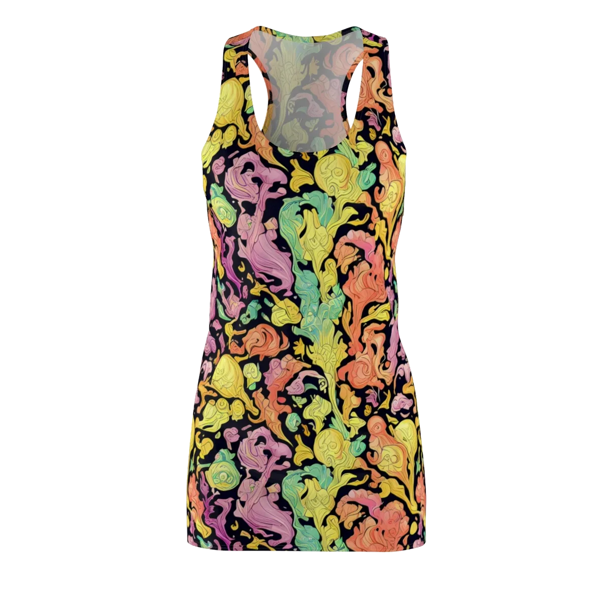 Chromatic Bloom on Racerback Dress — Front