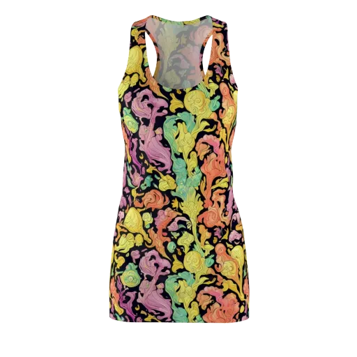 Chromatic Bloom on a Racerback Dress