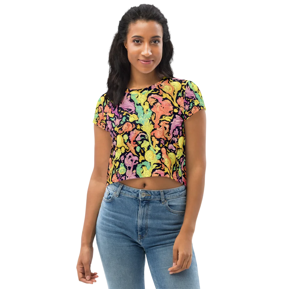 Chromatic Bloom on Crop Tee — Front
