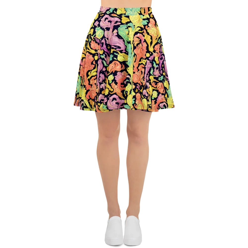 Chromatic Bloom on Skater Skirt — Front