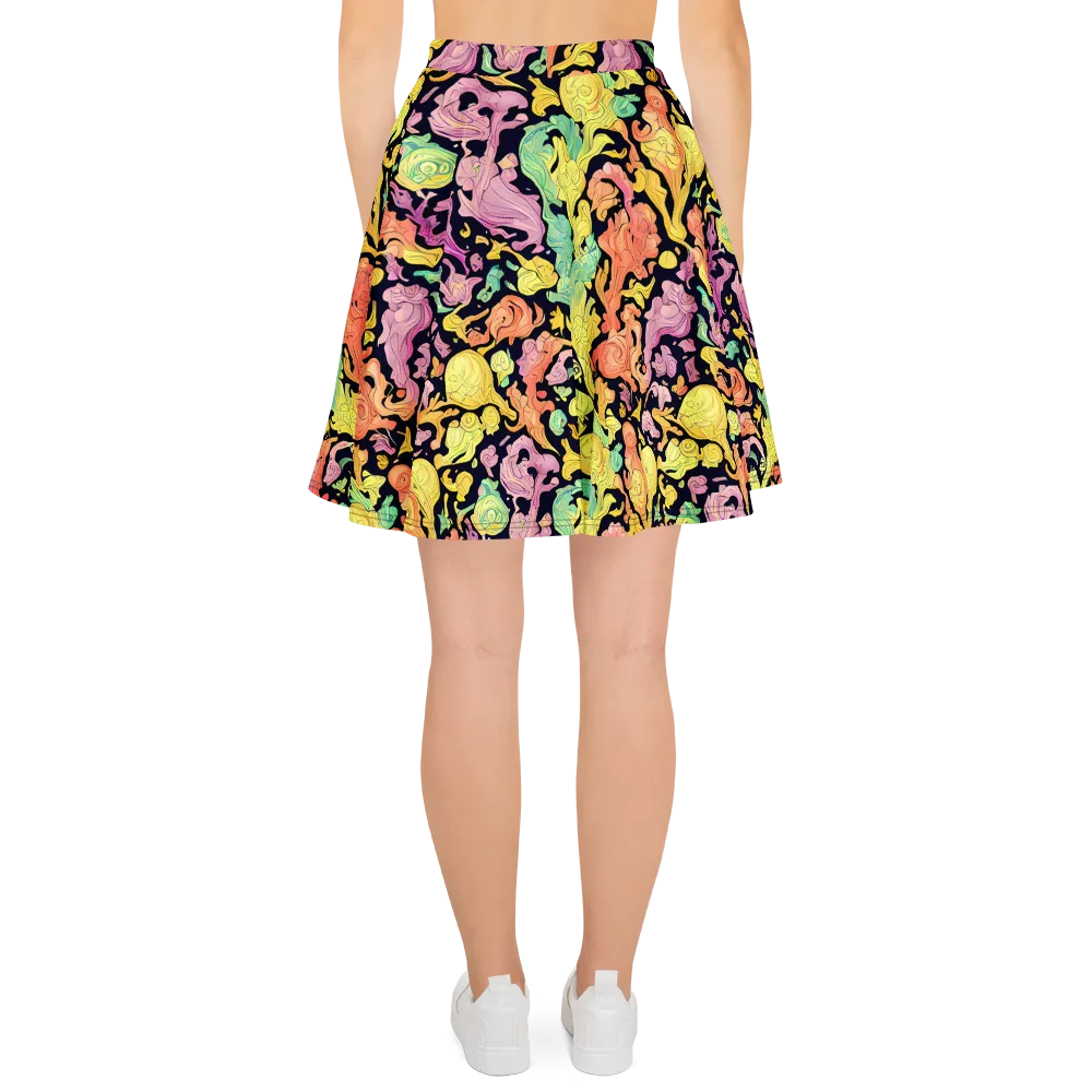 Chromatic Bloom on Skater Skirt — Back
