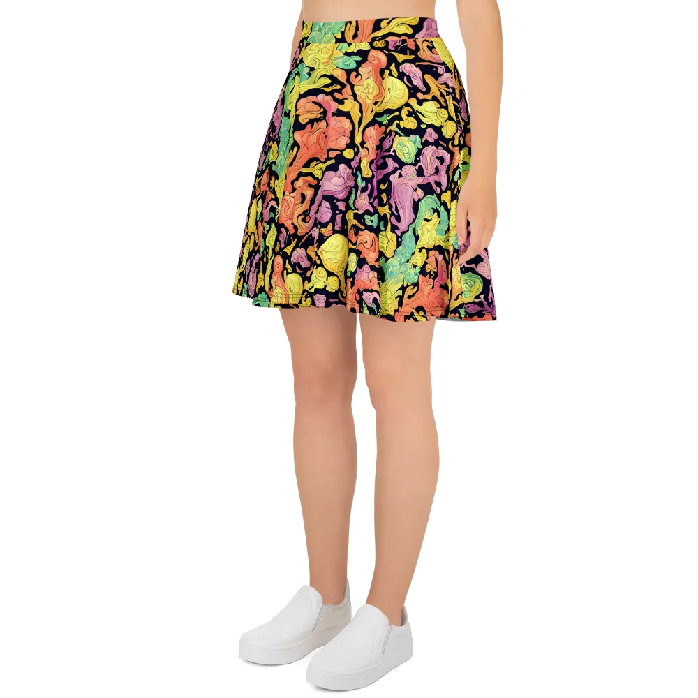 Chromatic Bloom on Skater Skirt — Left