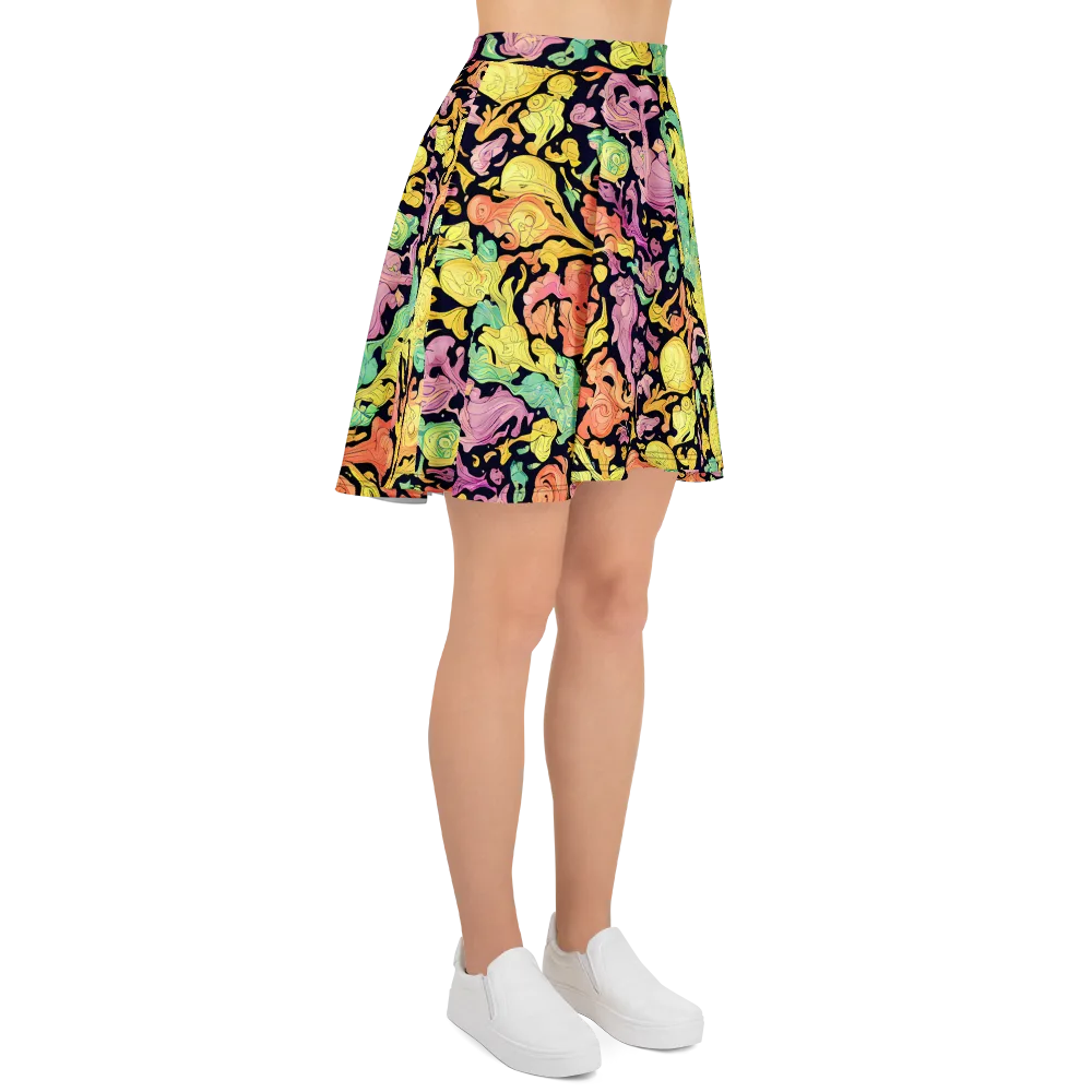 Chromatic Bloom on Skater Skirt — Right