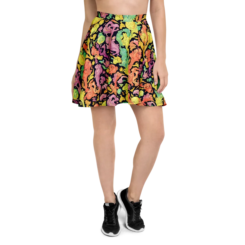 Chromatic Bloom on Skater Skirt — Front