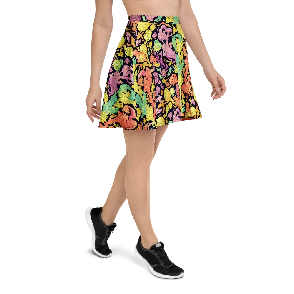 Chromatic Bloom on Skater Skirt — Right