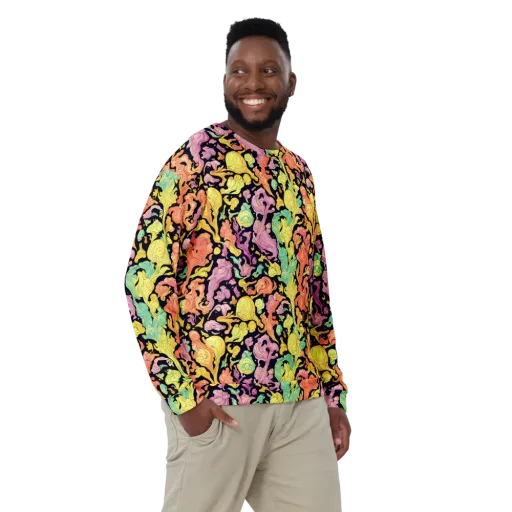 Chromatic Bloom on a Sweatshirt