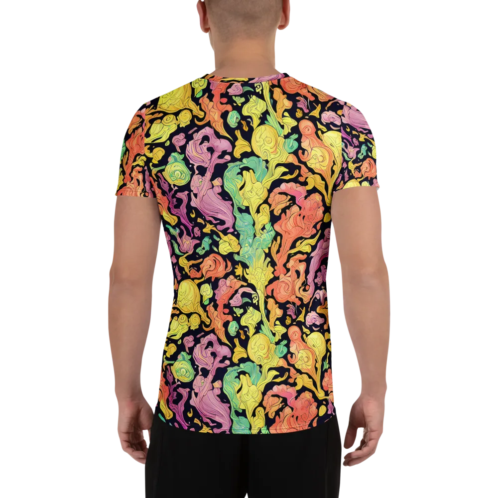 Chromatic Bloom on Men's Athletic T-Shirt — Back