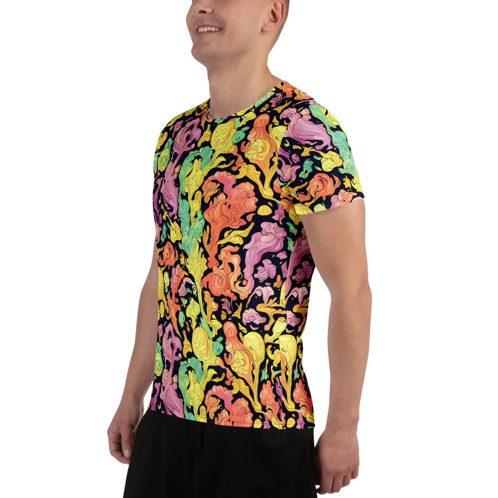 Chromatic Bloom on Men's Athletic T-Shirt — Left