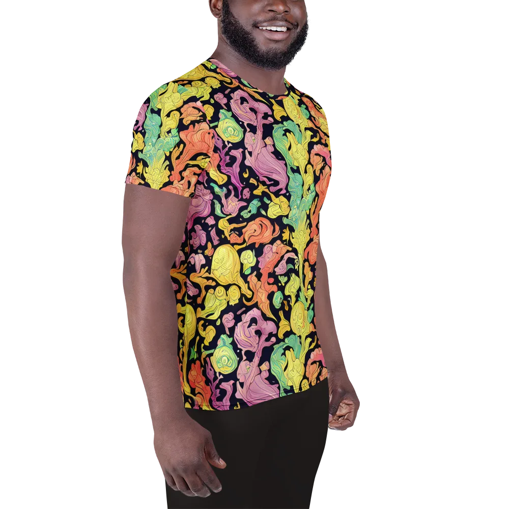 Chromatic Bloom on Men's Athletic T-Shirt — Right