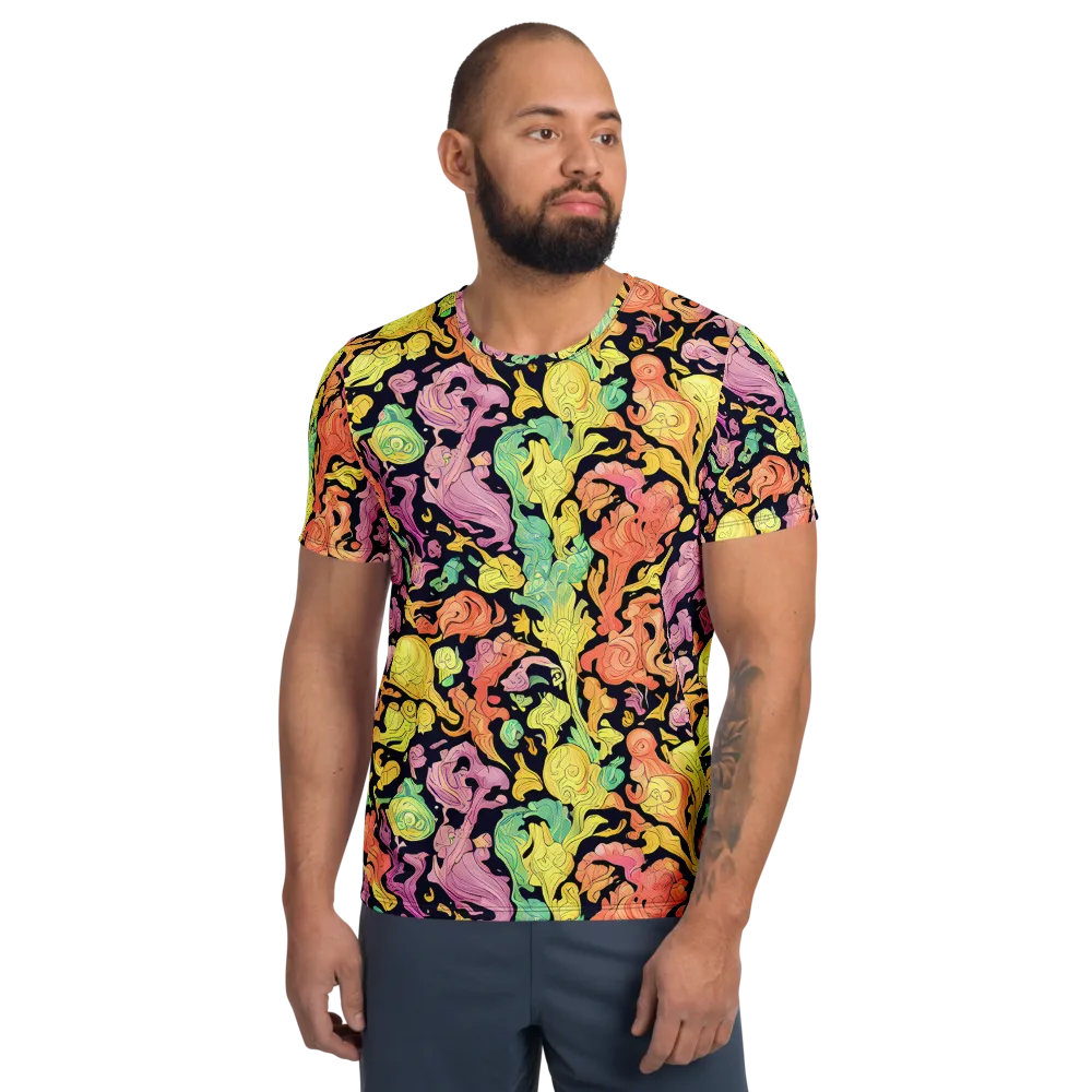 Chromatic Bloom on Men's Athletic T-Shirt — Front