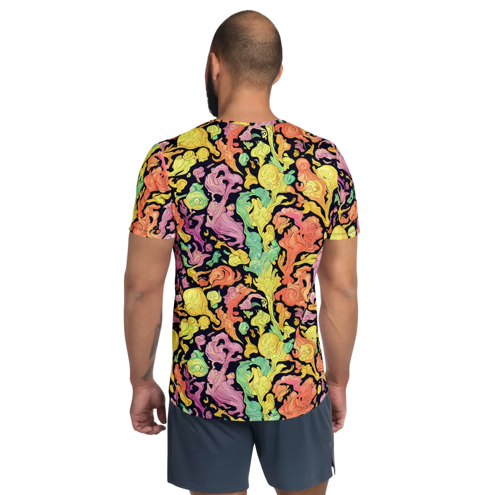 Chromatic Bloom on Men's Athletic T-Shirt — Back