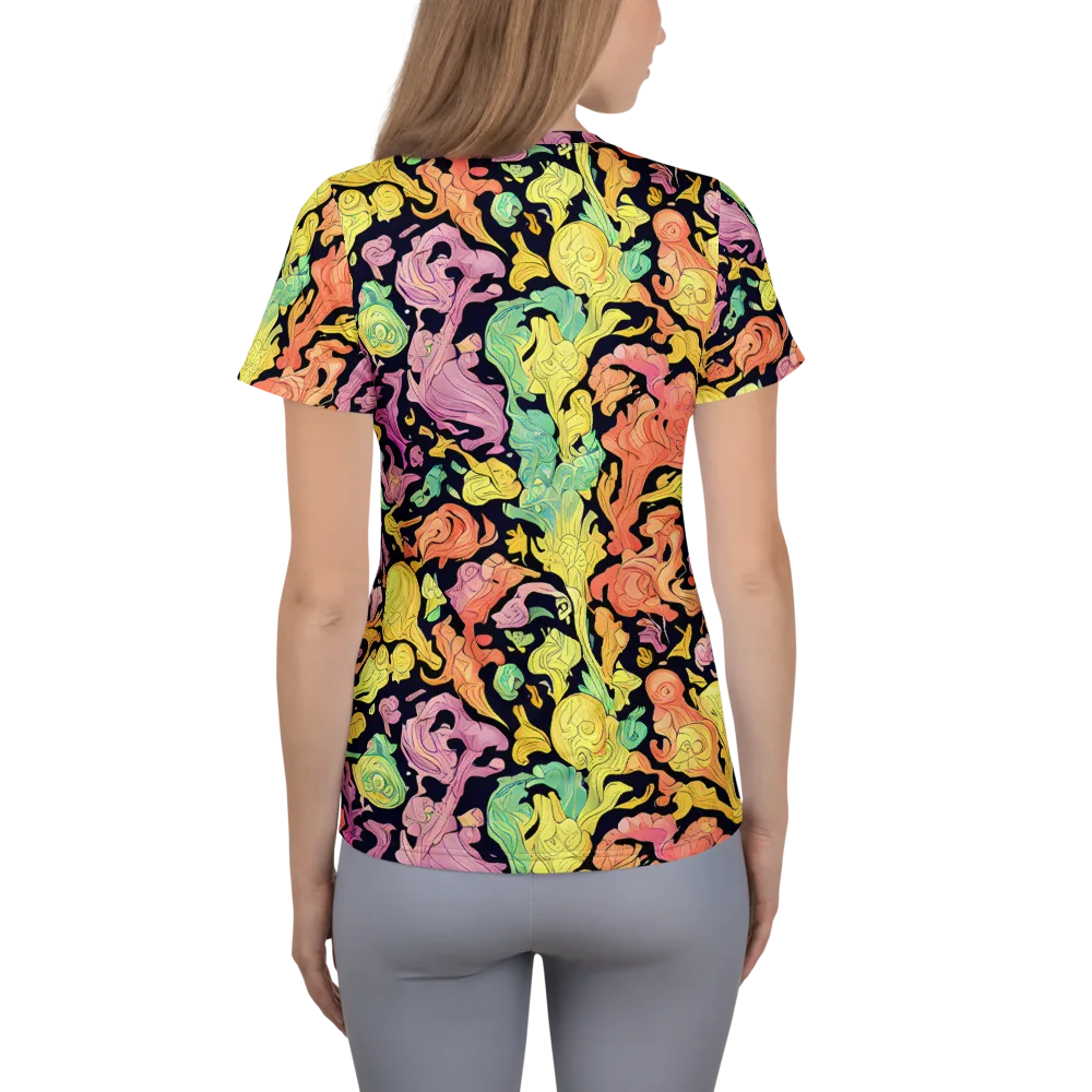 Chromatic Bloom on Women's Athletic T-Shirt — Back