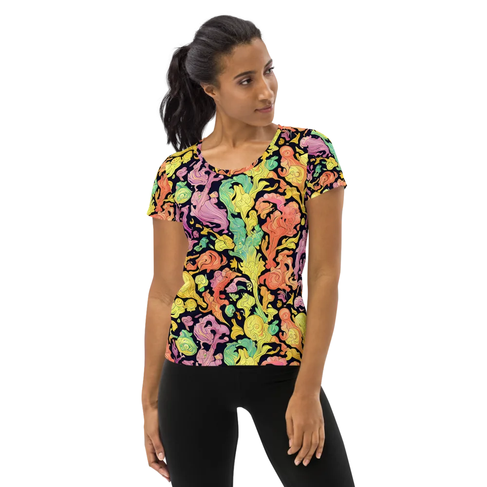 Chromatic Bloom on Women's Athletic T-Shirt — Front