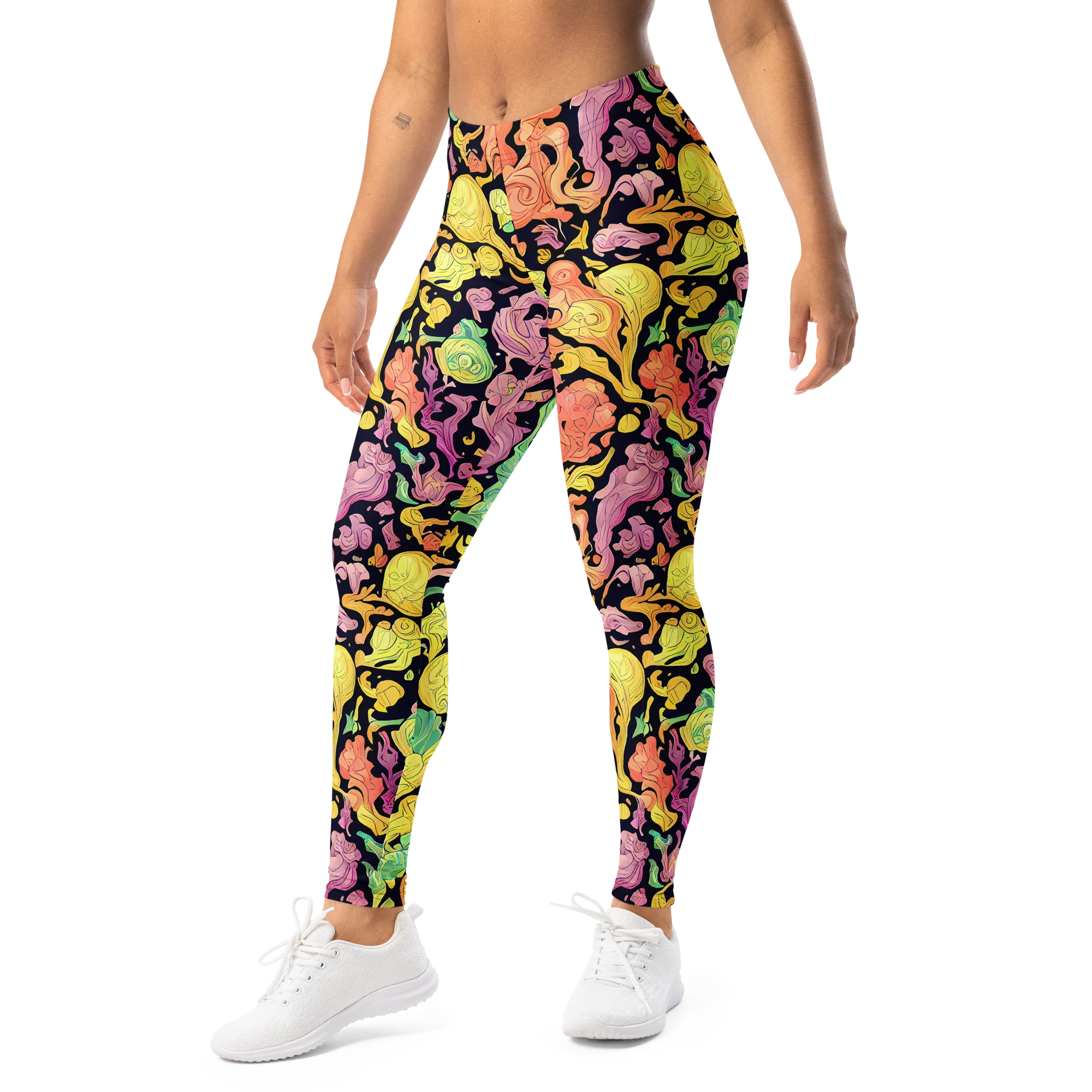 Chromatic Bloom on Leggings — Left Front