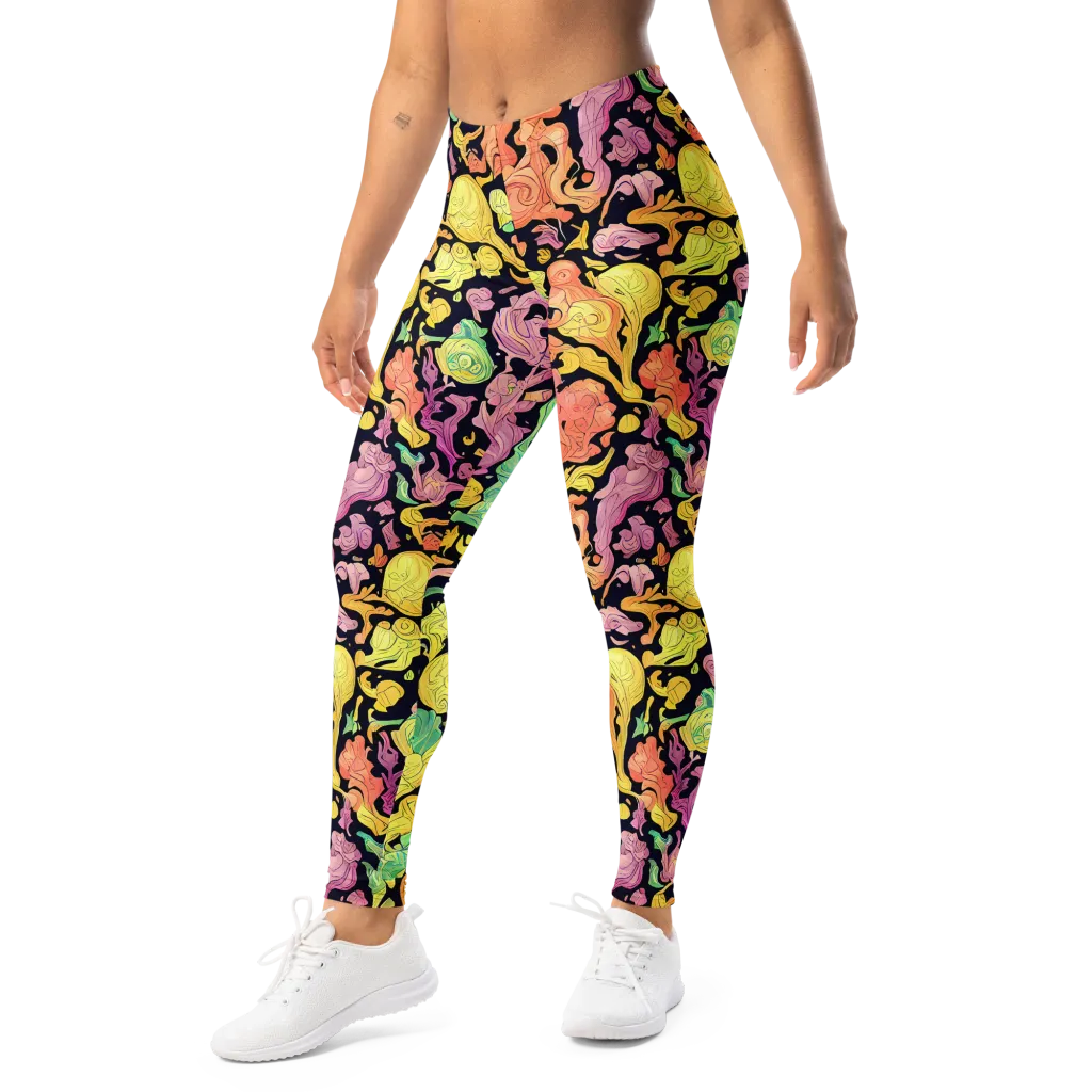 Chromatic Bloom on Leggings — Left Front