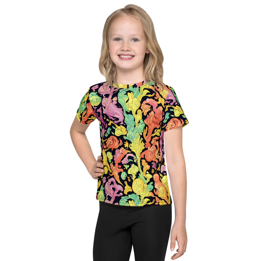 Chromatic Bloom on Kids Crew Neck T-Shirt — Front