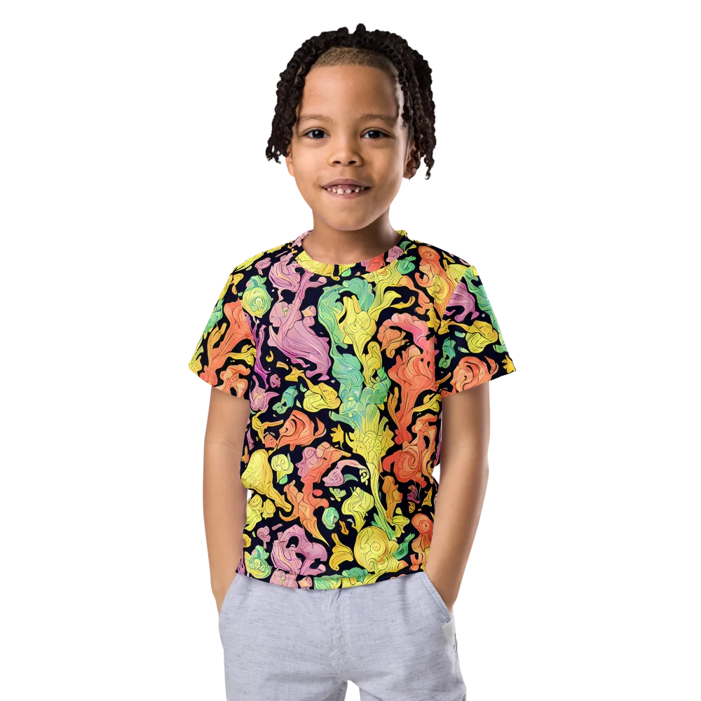 Chromatic Bloom on Kids Crew Neck T-Shirt — Front