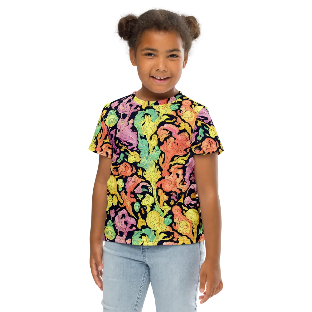 Chromatic Bloom on Kids Crew Neck T-Shirt — Front