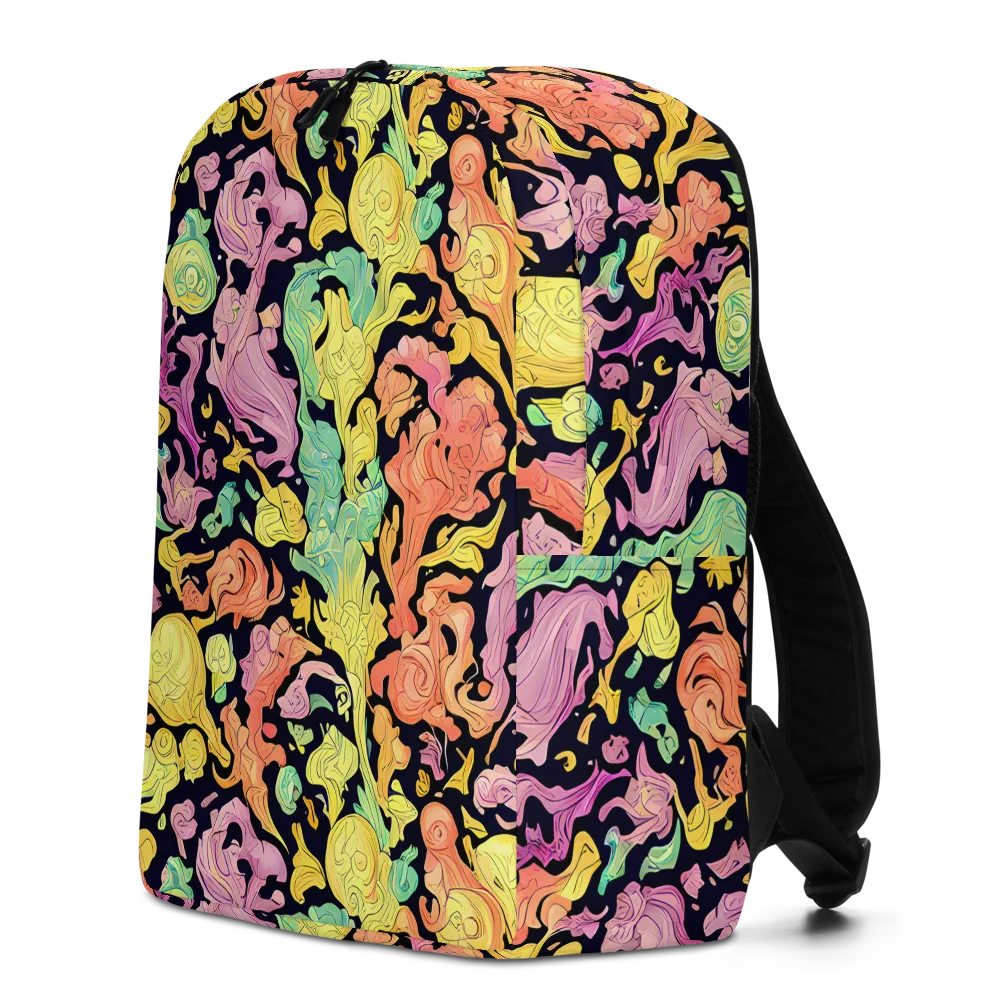 Chromatic Bloom on Minimalist Backpack — Left