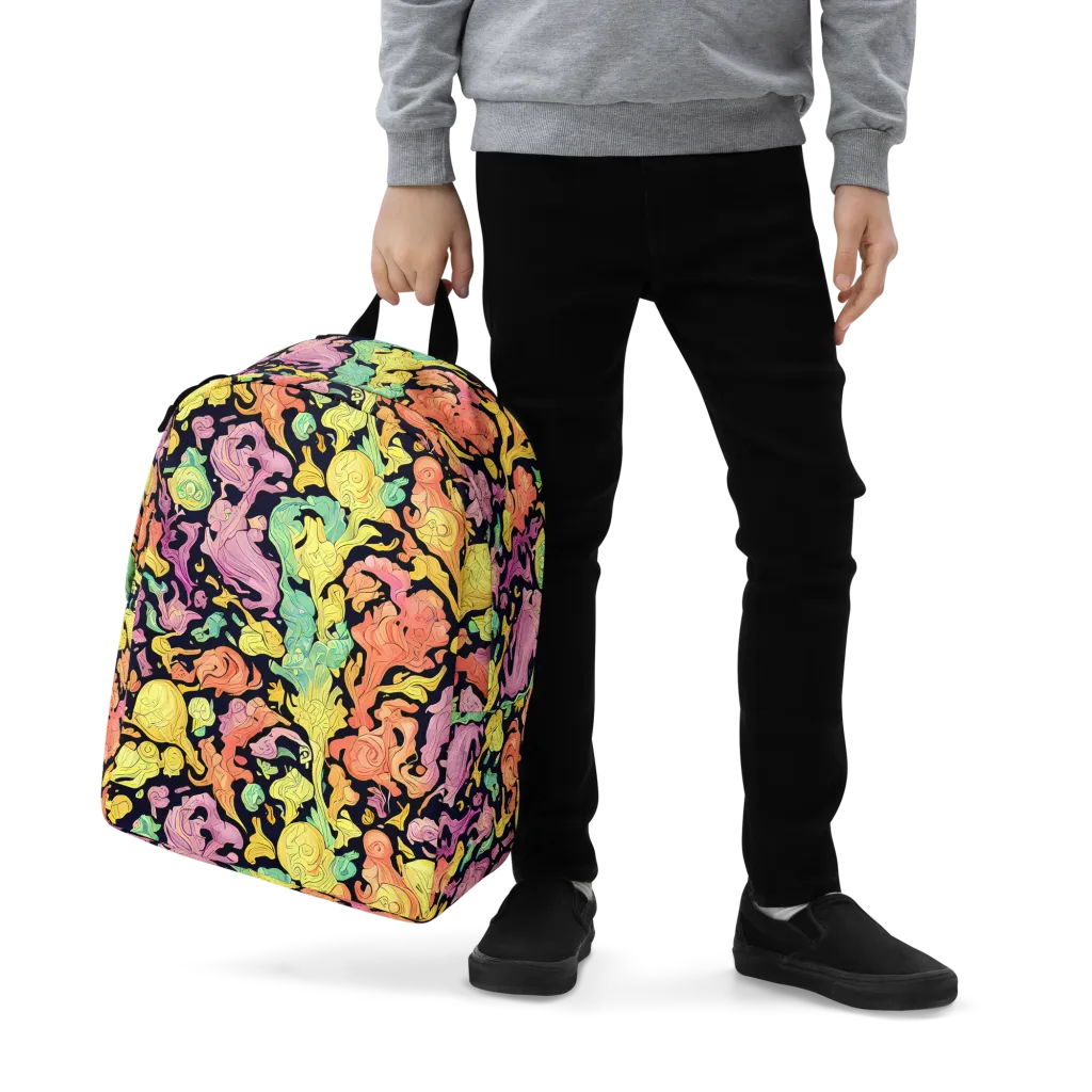 Chromatic Bloom on Minimalist Backpack — Zoomed-in