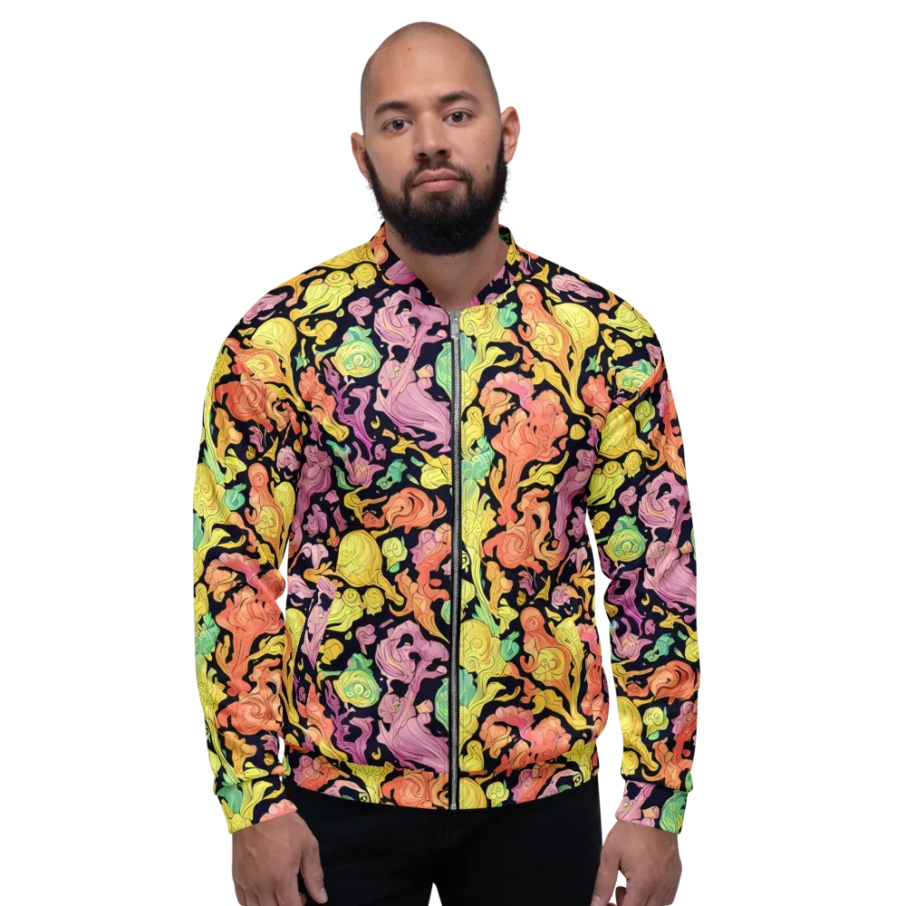Chromatic Bloom on Bomber Jacket — Front