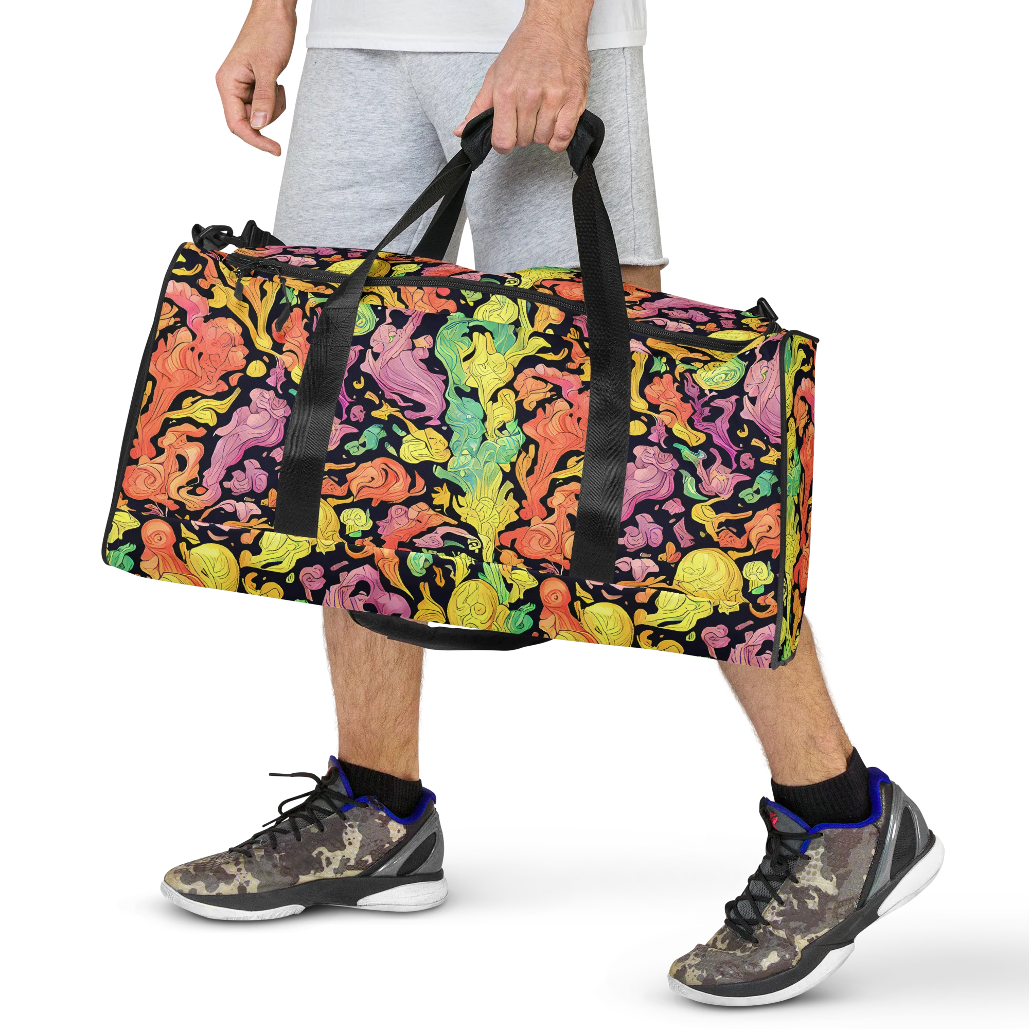 Chromatic Bloom on Duffle Bag — Front
