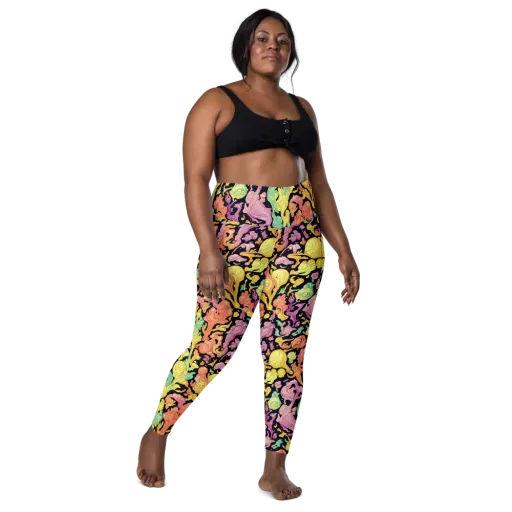 Chromatic Bloom on a Leggings with Pockets