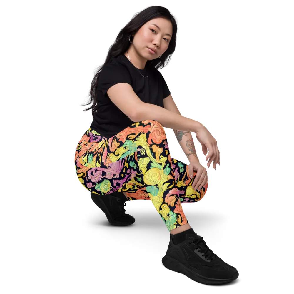 Chromatic Bloom on Leggings with Pockets — Right Front