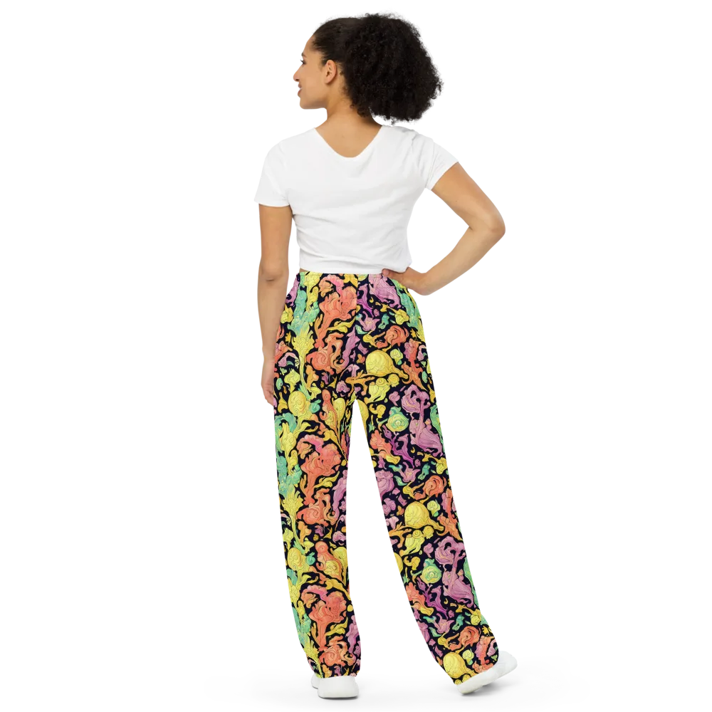 Chromatic Bloom on Wide-Leg Pants — Back