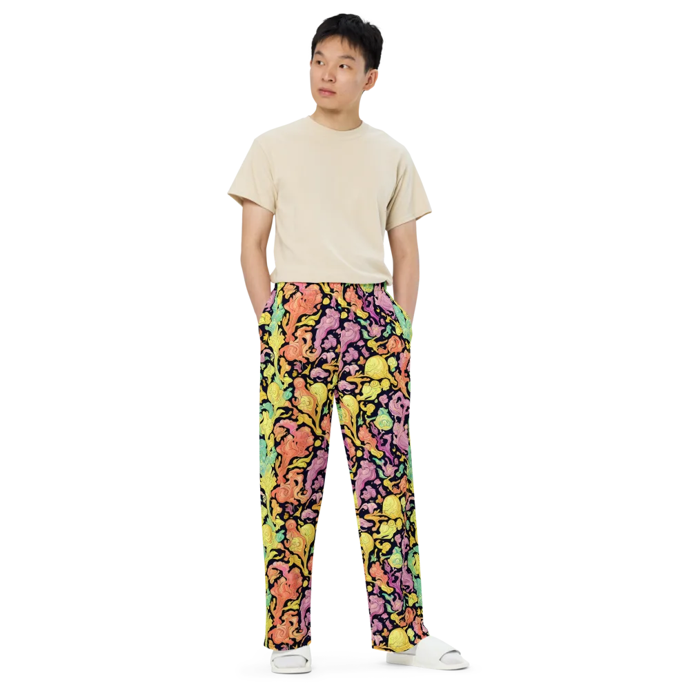 Chromatic Bloom on Wide-Leg Pants — Front