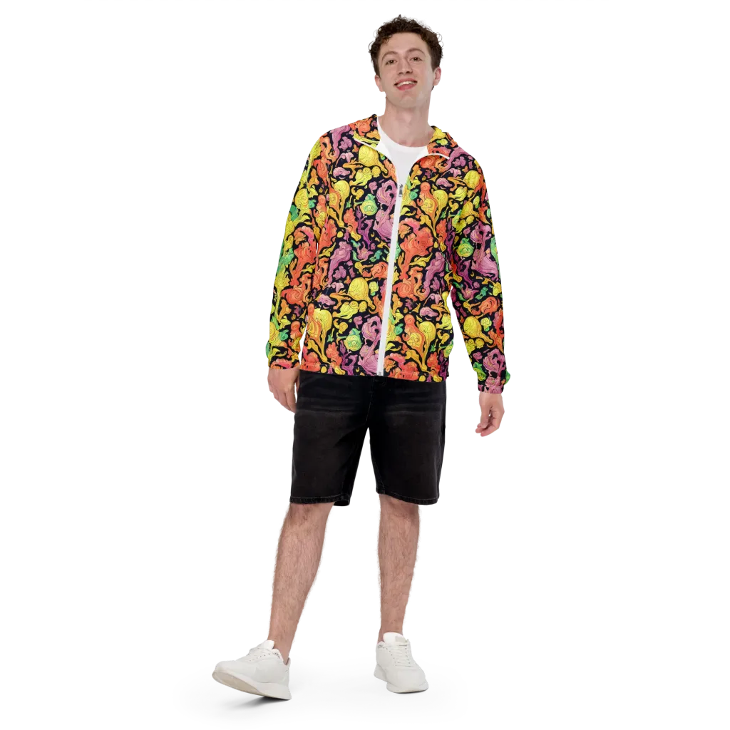 Chromatic Bloom on Men's Windbreaker — Front