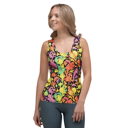 Chromatic Bloom on a Women's Tank Top