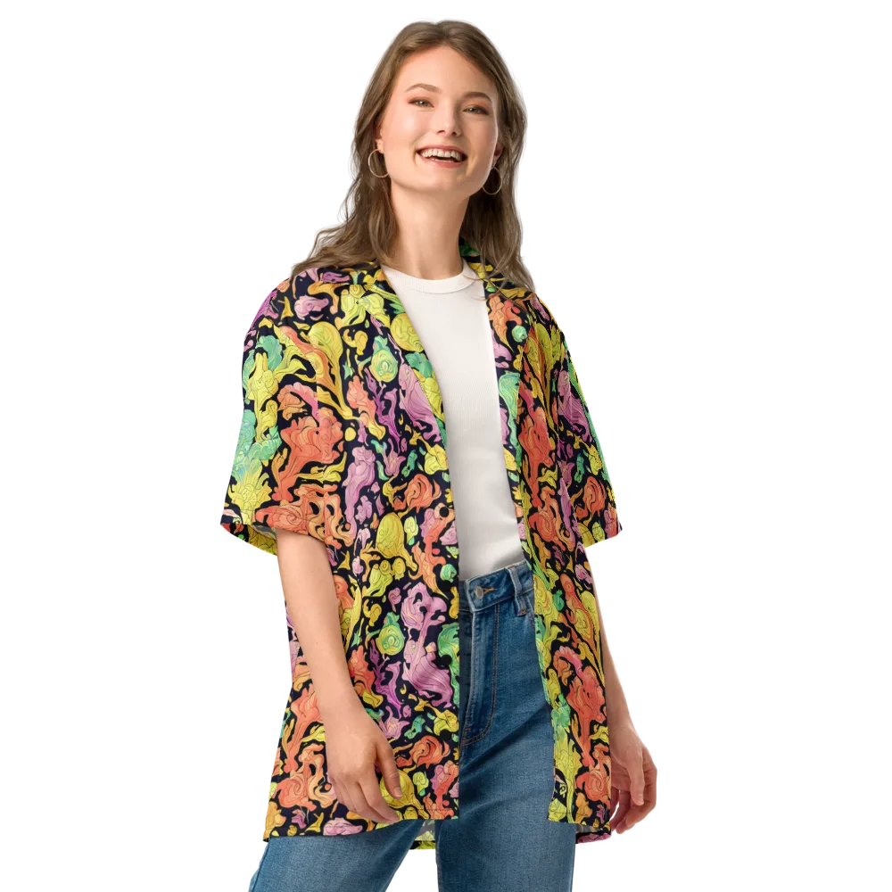 Chromatic Bloom on Button Shirt — Front