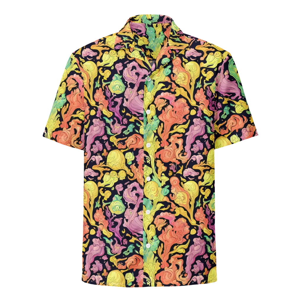 Chromatic Bloom on Button Shirt — Front