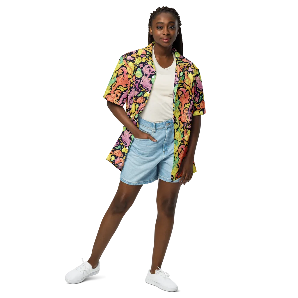 Chromatic Bloom on Button Shirt — Front