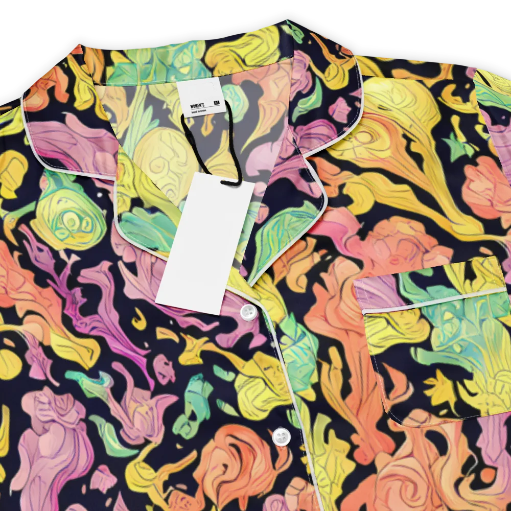 Chromatic Bloom on Women's Short Sleeve Pajama Top — Product details