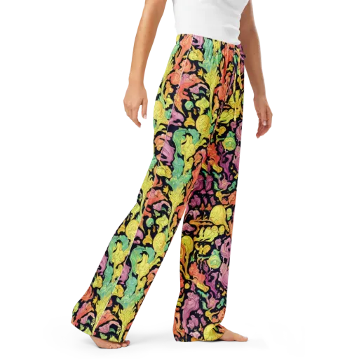 Chromatic Bloom on a Women's Pajama Pants