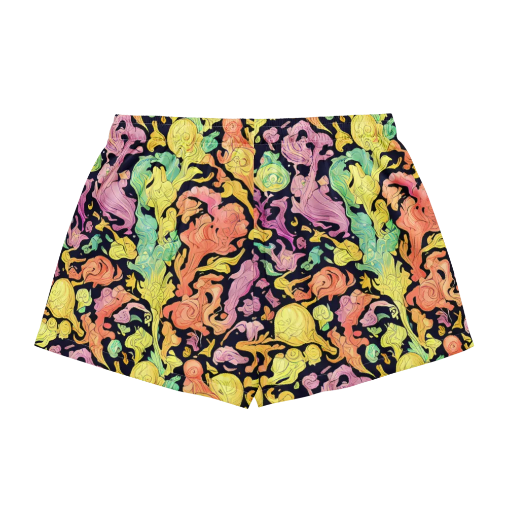 Chromatic Bloom on Women's Pajama Shorts — Back