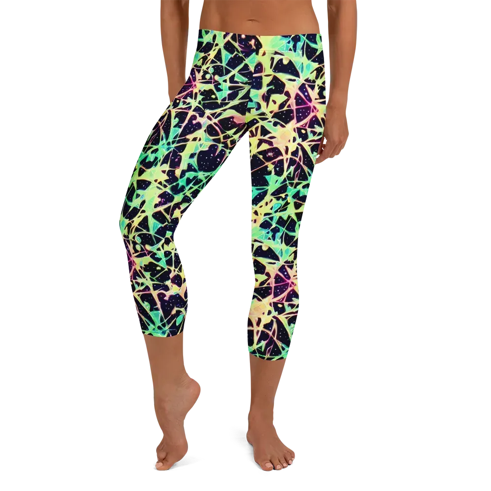 Astral Thicket on Capri Leggings — Front