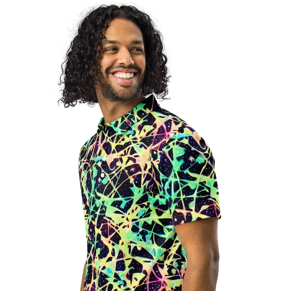 Astral Thicket on Men's Slim Fit Polo Shirt — Left Front