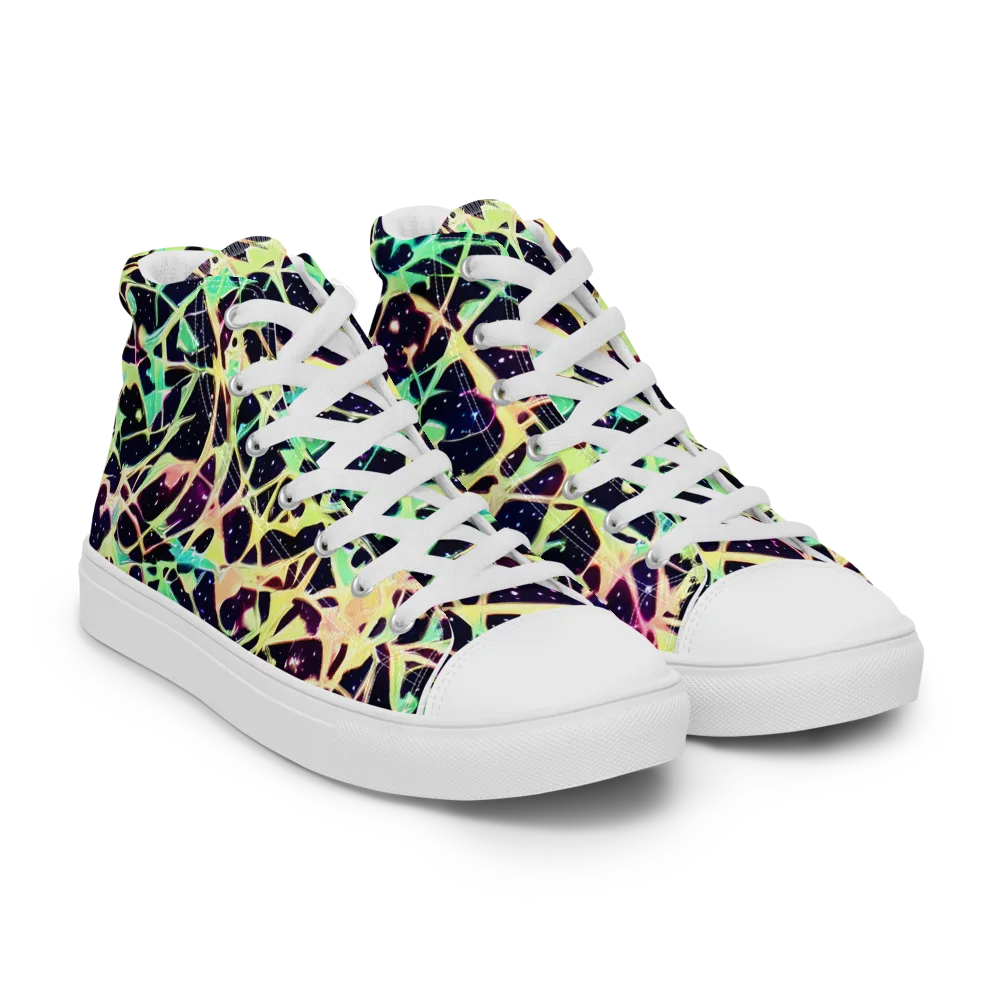 Astral Thicket on Men's High Top Canvas Shoes — Right Front