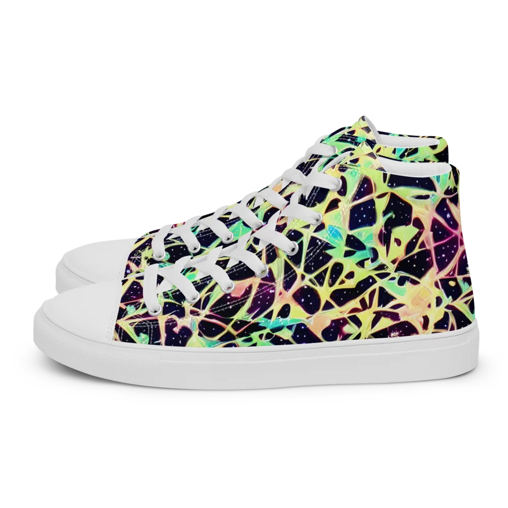 Astral Thicket on Men's High Top Canvas Shoes — Left